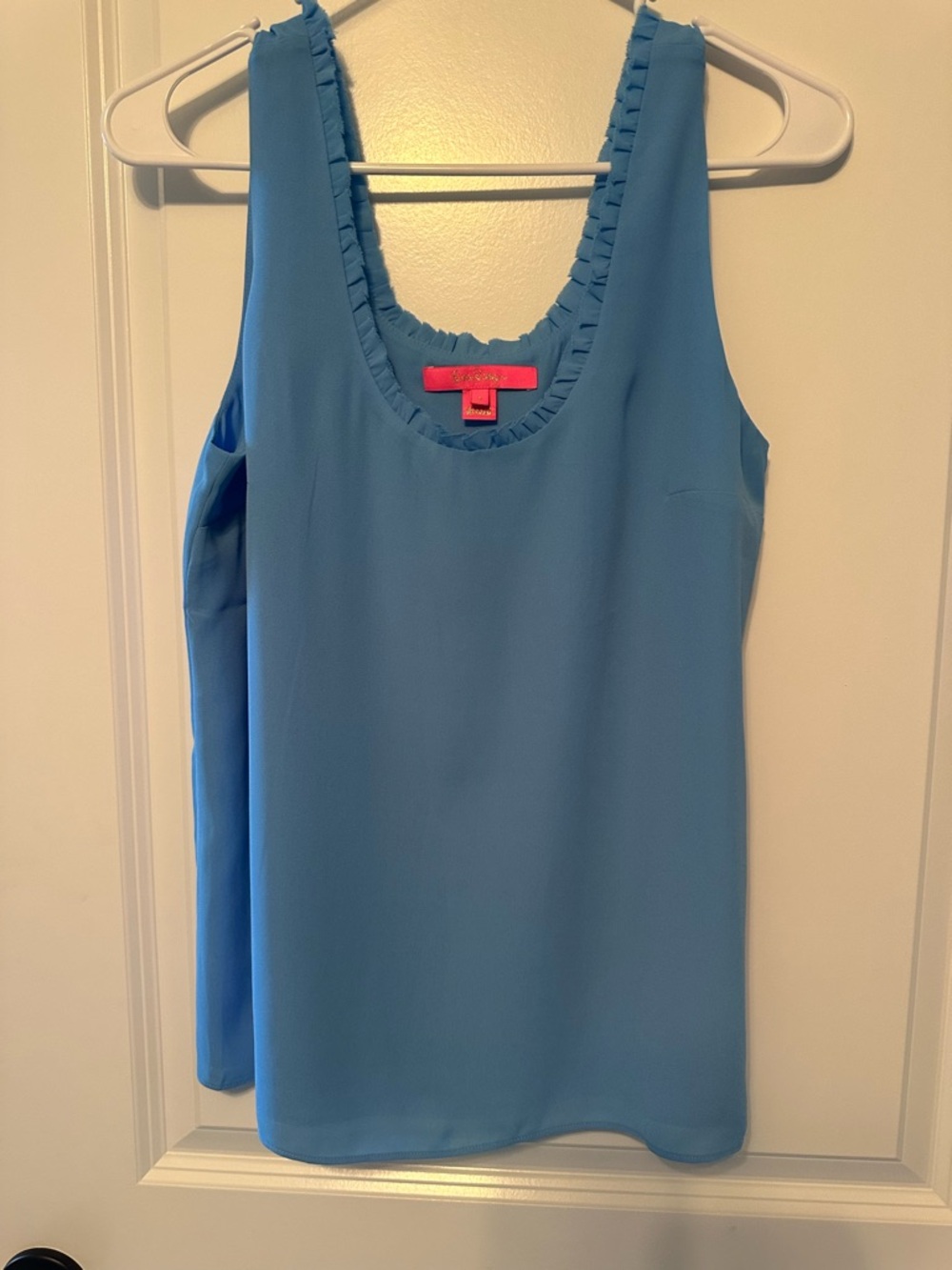 Lilly Pulitzer Sky Blue Ruffle-Trim Sleeveless Tank